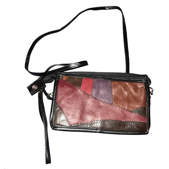 Vintage Handbags - Vintage Patchwork Leather Crossbody Bag